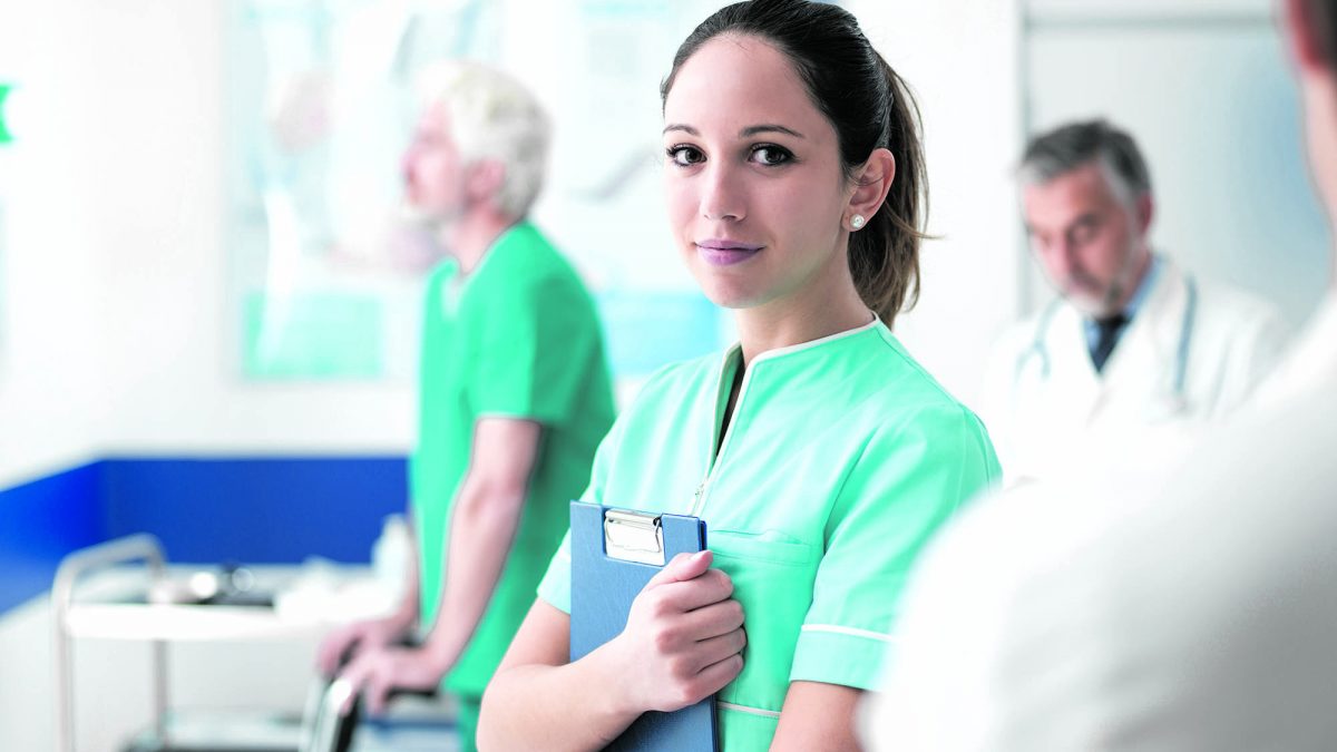 Young nurse working at the hospital