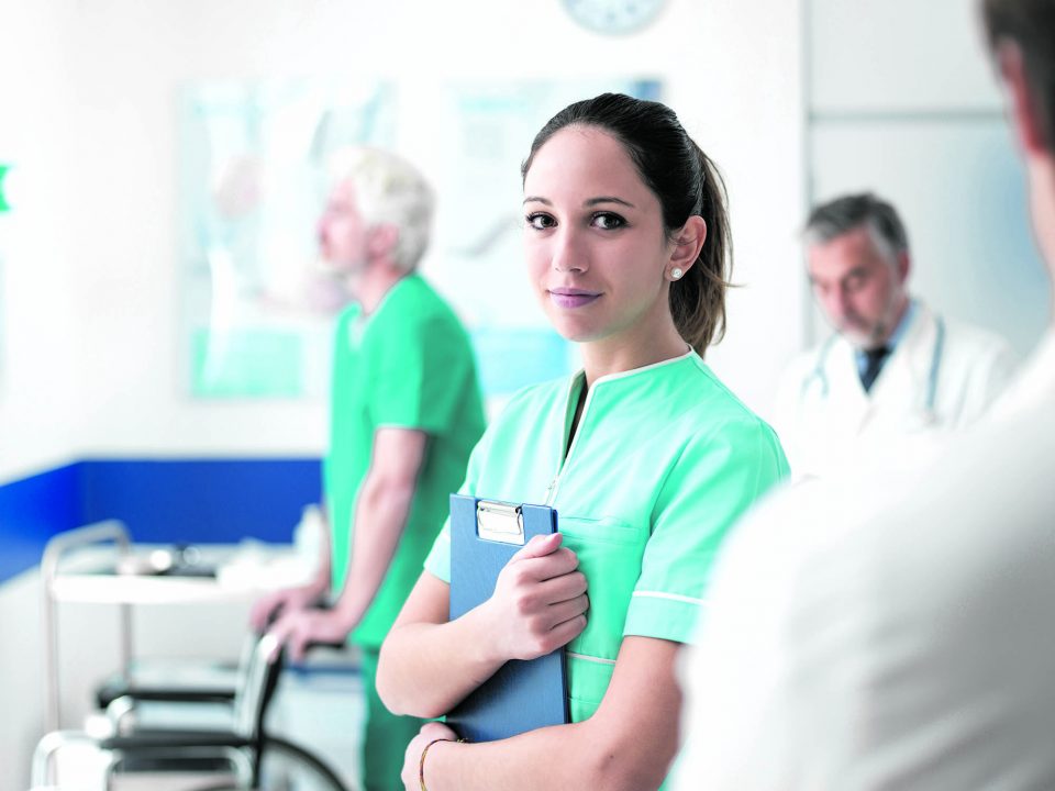 Young nurse working at the hospital
